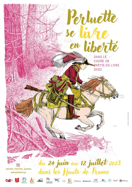 Affiche du festival 2023 "Perluette se livre en liberté"